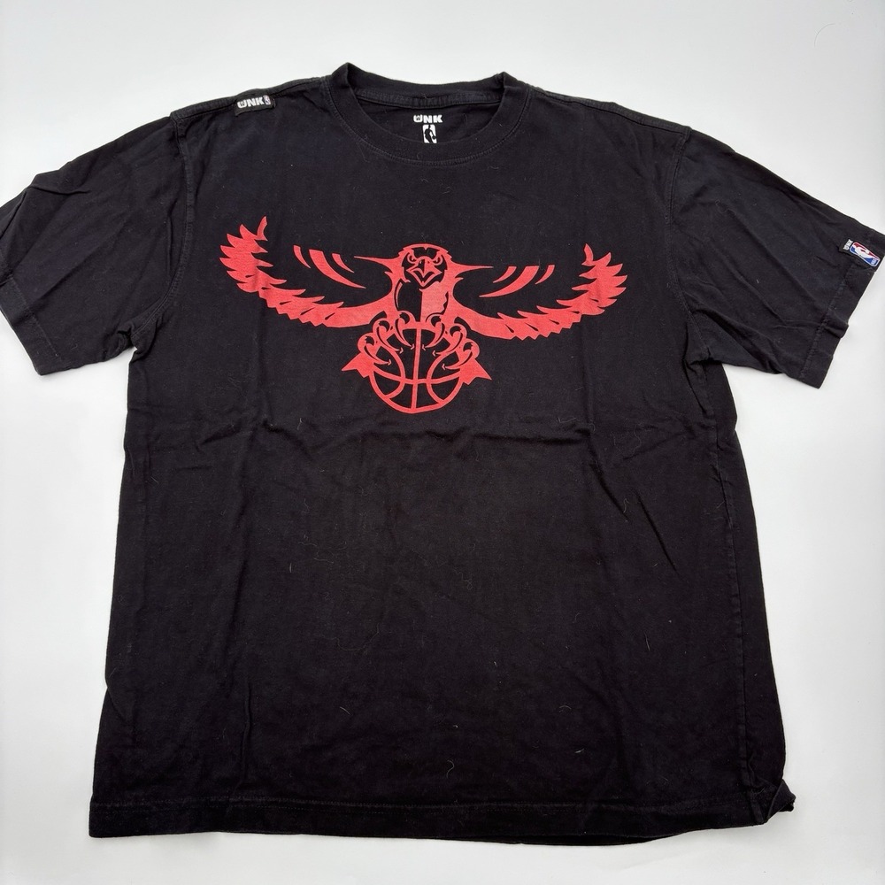 UNK Atlanta Hawks NBA T-Shirt Mens Large Black Red Basketball Tee